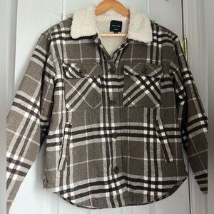 Love Tree plaid fleece shacket